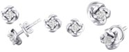 Macy's Diamond Swirl Stud Earrings (1/10 ct. t.w.) in 10k White Gold or 10k Yellow Gold